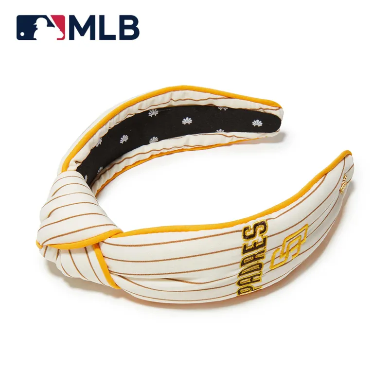 PINSTRIPE SAN DIEGO PADRES LELE X MLB EMBROIDERED HEADBAND sold by Lele Sadoughi