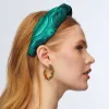 MALACHITE PRINTED KNOTTED HEADBAND sold by Lele Sadoughi