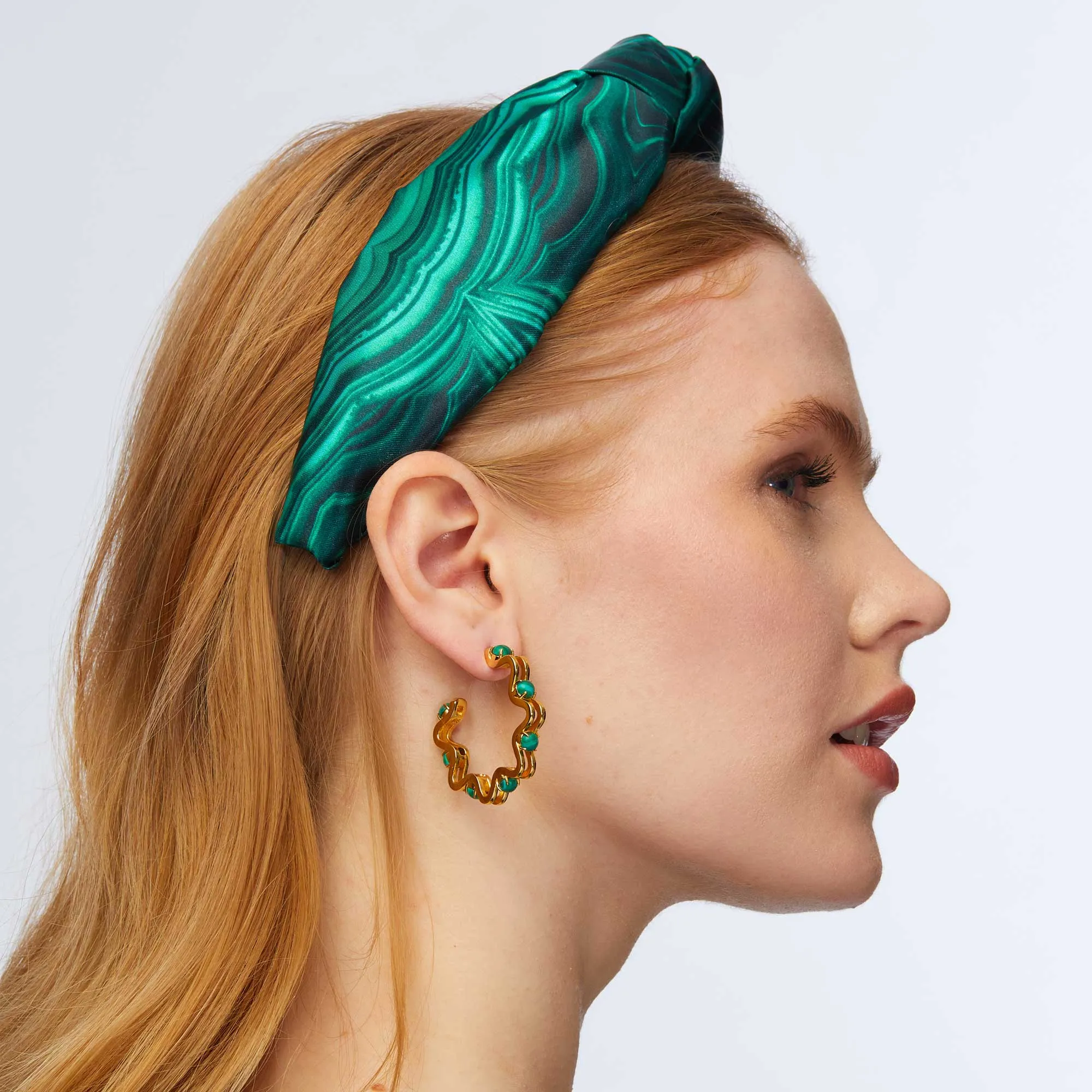 MALACHITE PRINTED KNOTTED HEADBAND sold by Lele Sadoughi product image thumbnail 3