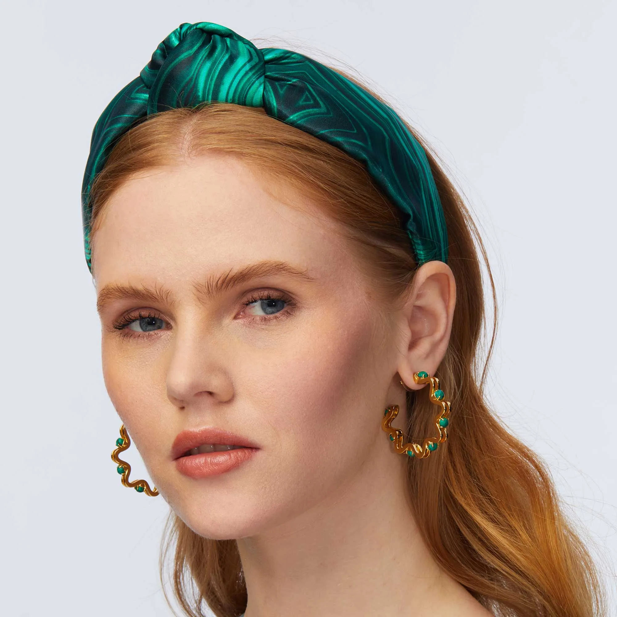 MALACHITE PRINTED KNOTTED HEADBAND sold by Lele Sadoughi product image thumbnail 2