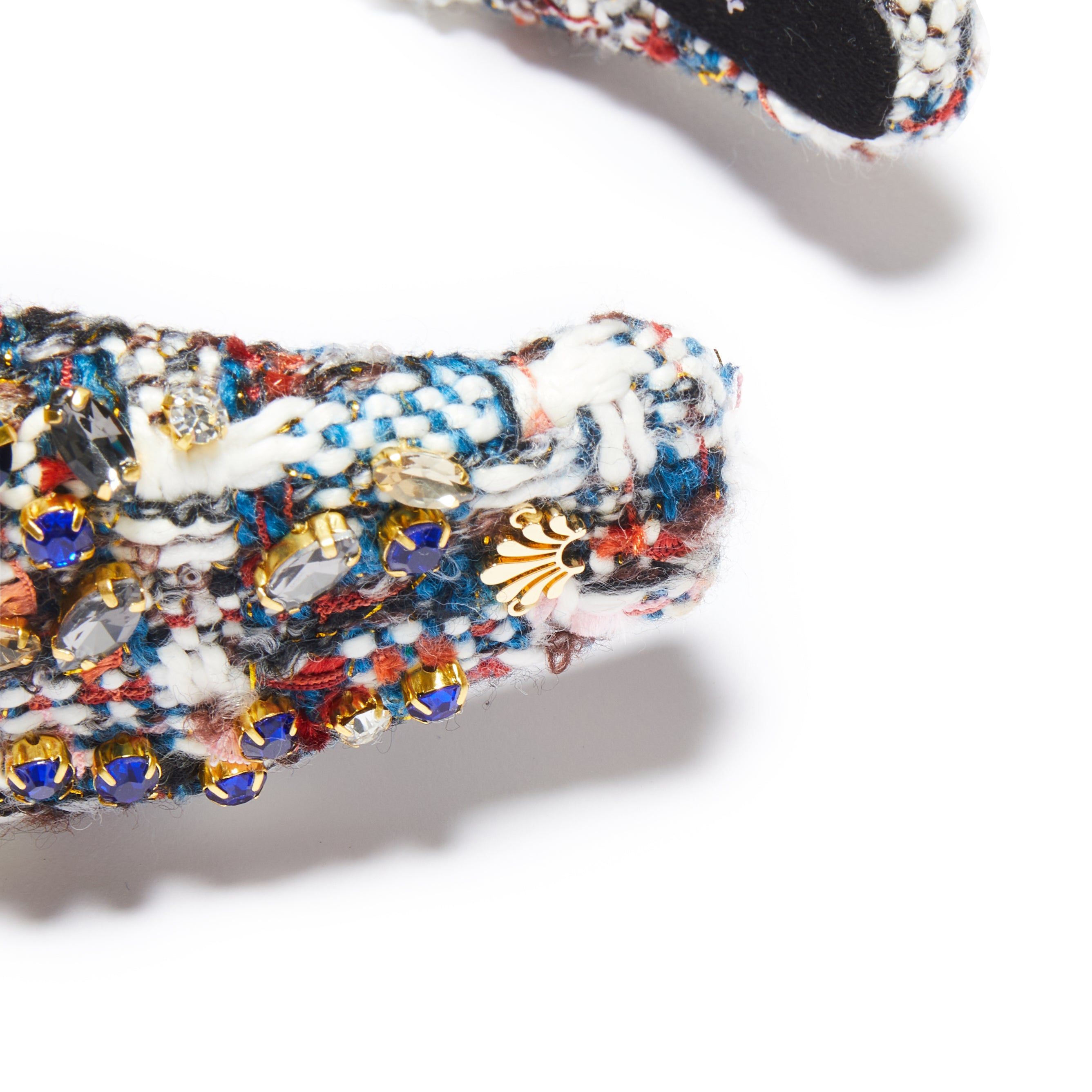 INDIGO FIELDS TWEED MIXED CRYSTAL HEADBAND sold by Lele Sadoughi product image thumbnail 3