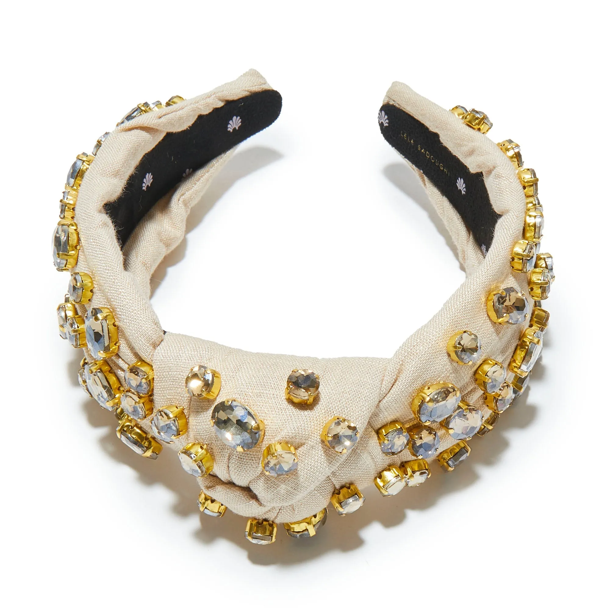 NATURAL EMBELLISHED LINEN KNOTTED HEADBAND sold by Lele Sadoughi product image thumbnail 3