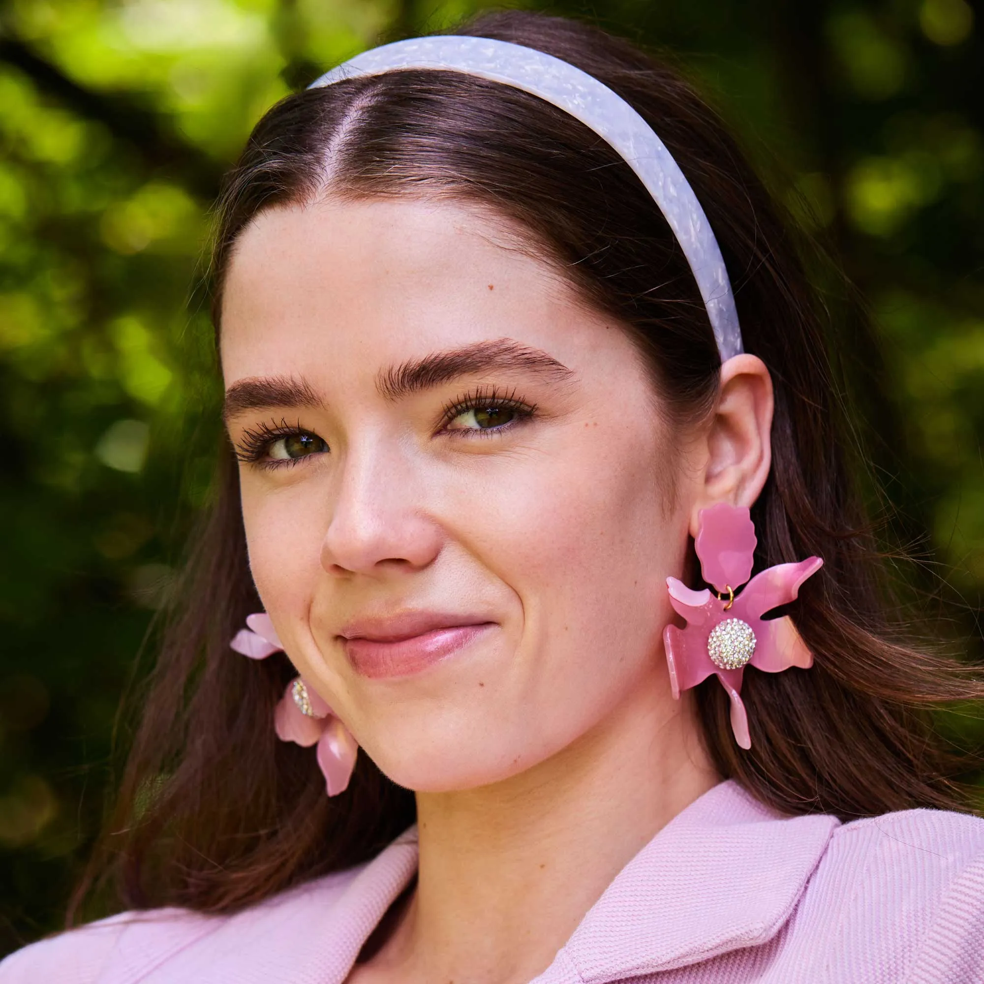 ROSE HIP CRYSTAL LILY EARRINGS sold by Lele Sadoughi product image thumbnail 2