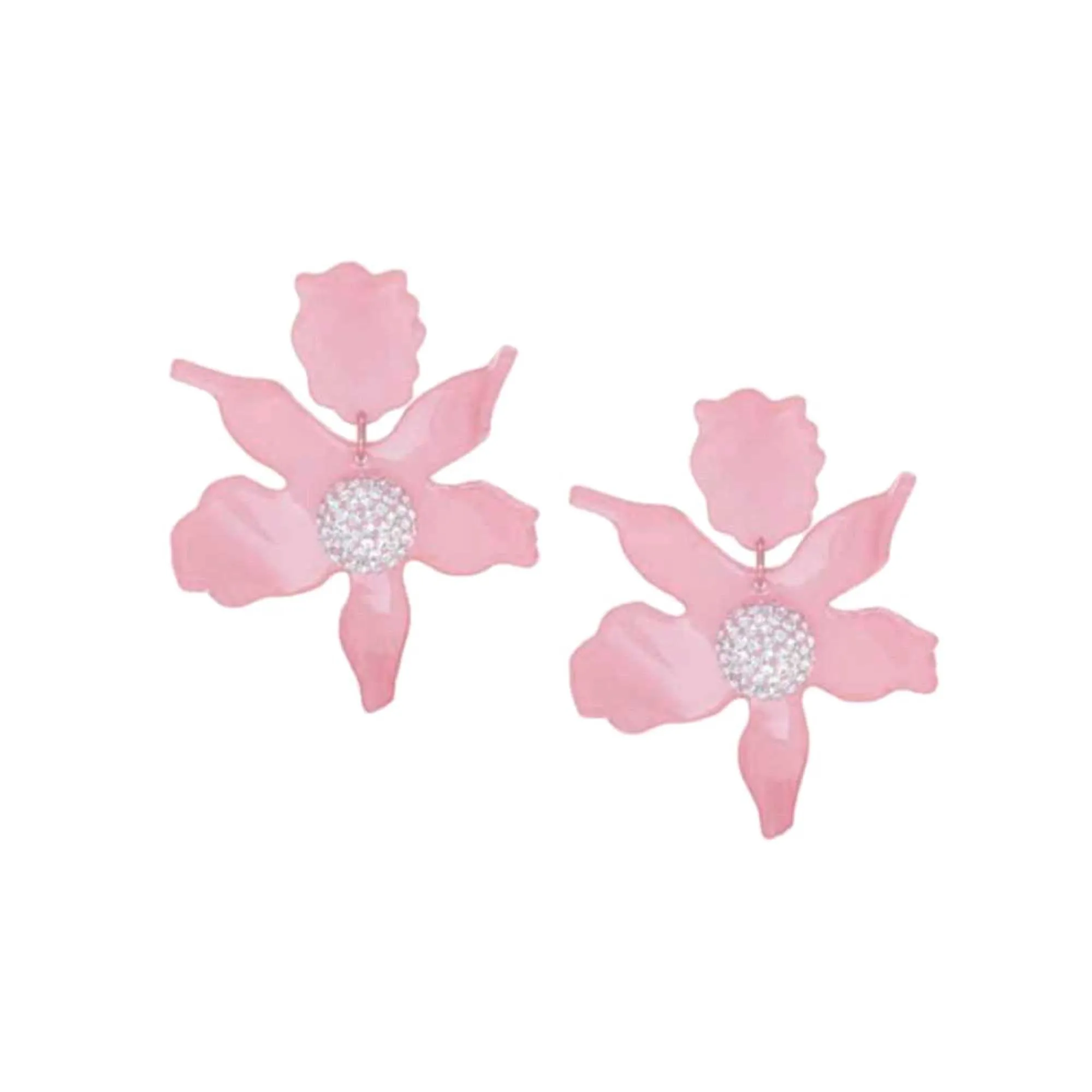 ROSE HIP CRYSTAL LILY EARRINGS sold by Lele Sadoughi