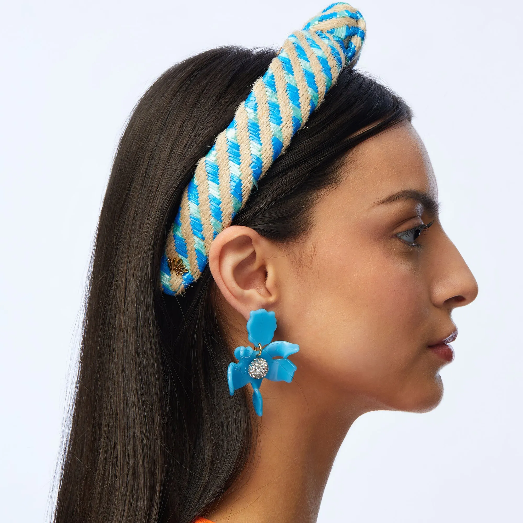 TURQUOISE SMALL CRYSTAL LILY EARRINGS sold by Lele Sadoughi product image thumbnail 2