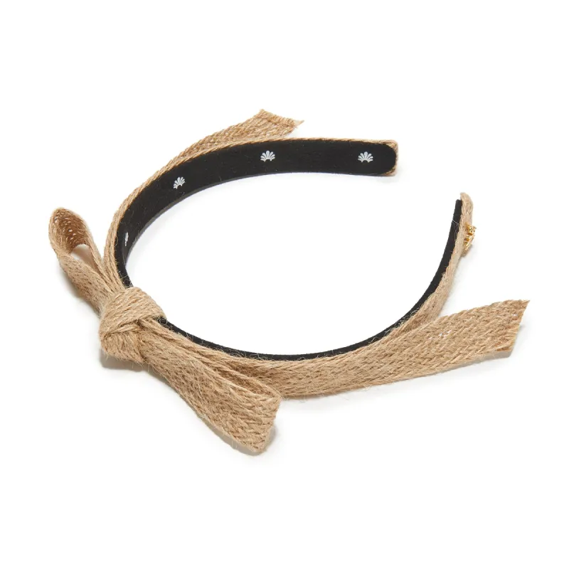 RAFFIA BARDOT RIBBON SLIM HEADBAND sold by Lele Sadoughi