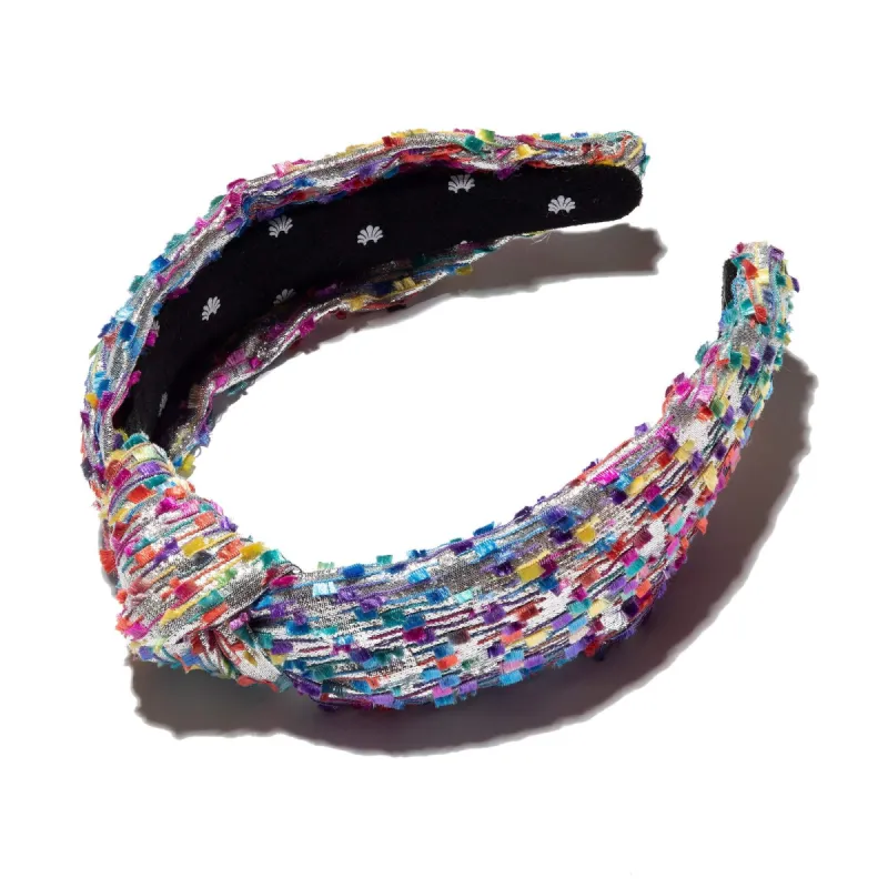 SILVER METALLIC CONFETTI KNOTTED HEADBAND sold by Lele Sadoughi