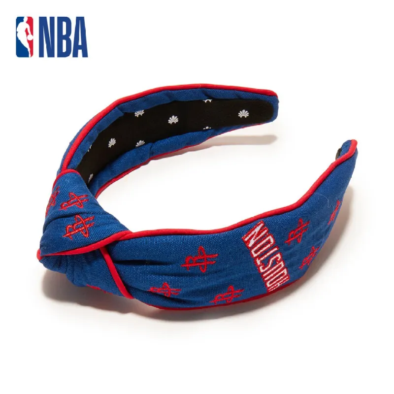 HOUSTON ROCKETS LELE SADOUGHI / NBA BLUE EMBROIDERED KNOTTED HEADBAND sold by Lele Sadoughi