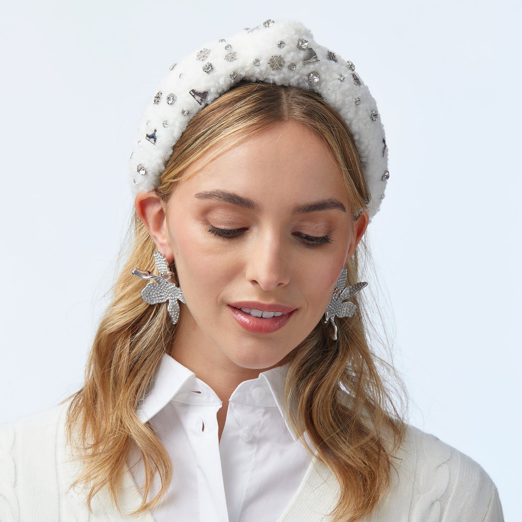 IVORY WINTER CRYSTAL KNOTTED HEADBAND sold by Lele Sadoughi product image thumbnail 2