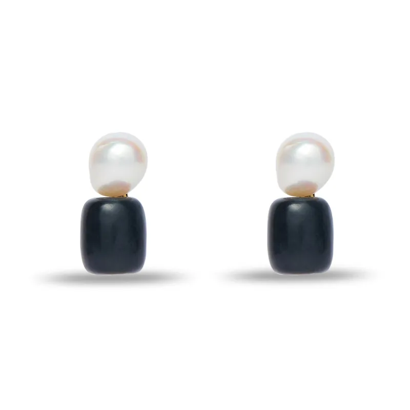 JET PEBBLE STUD EARRINGS sold by Lele Sadoughi