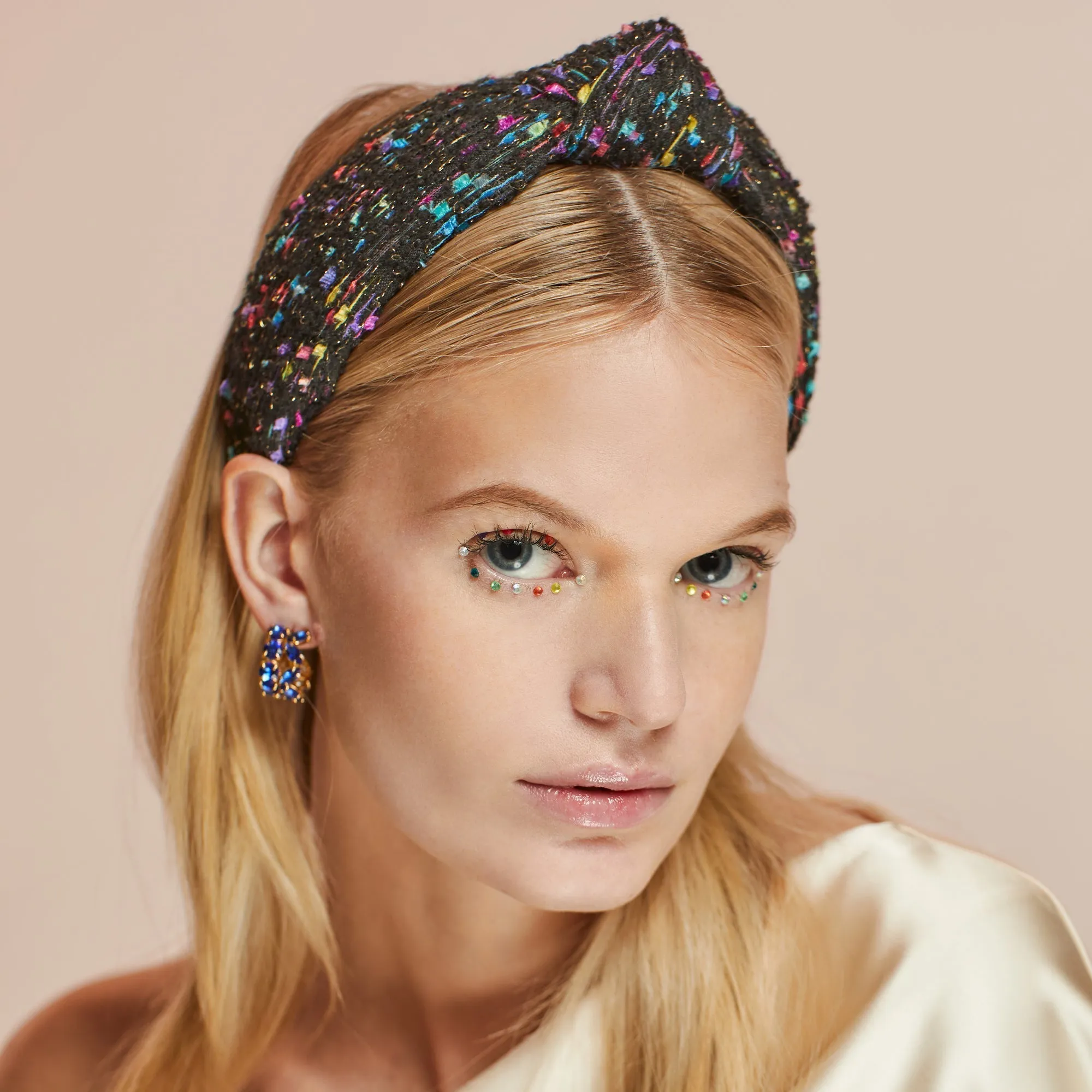 JET SHIMMER CONFETTI KNOTTED HEADBAND sold by Lele Sadoughi product image thumbnail 4