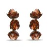 TIGERS EYE ROSE PETAL TRIPLE DROP CLIP-ON EARRINGS sold by Lele Sadoughi