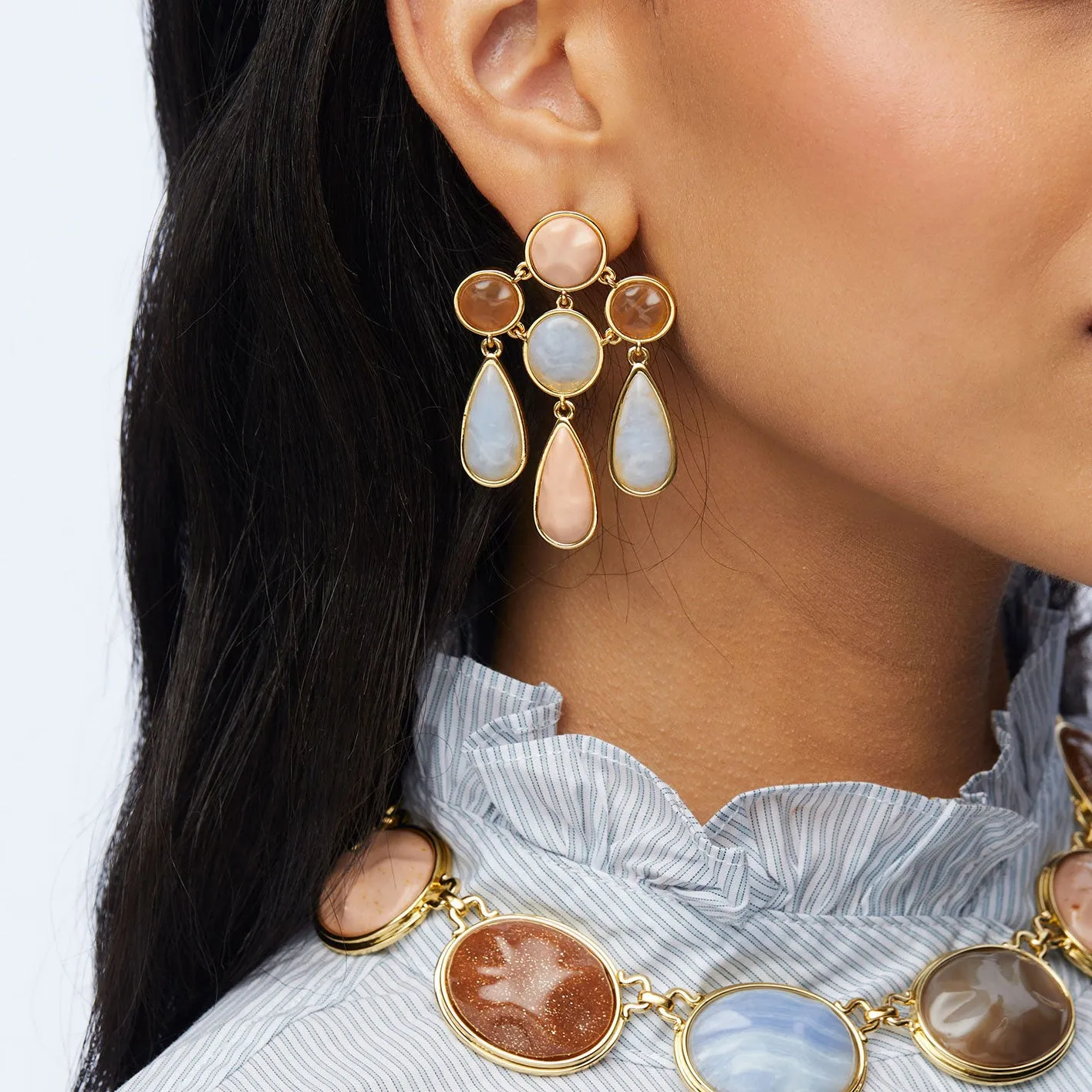 TWILIGHT REFLECTION CHANDELIER EARRINGS sold by Lele Sadoughi product image thumbnail 2