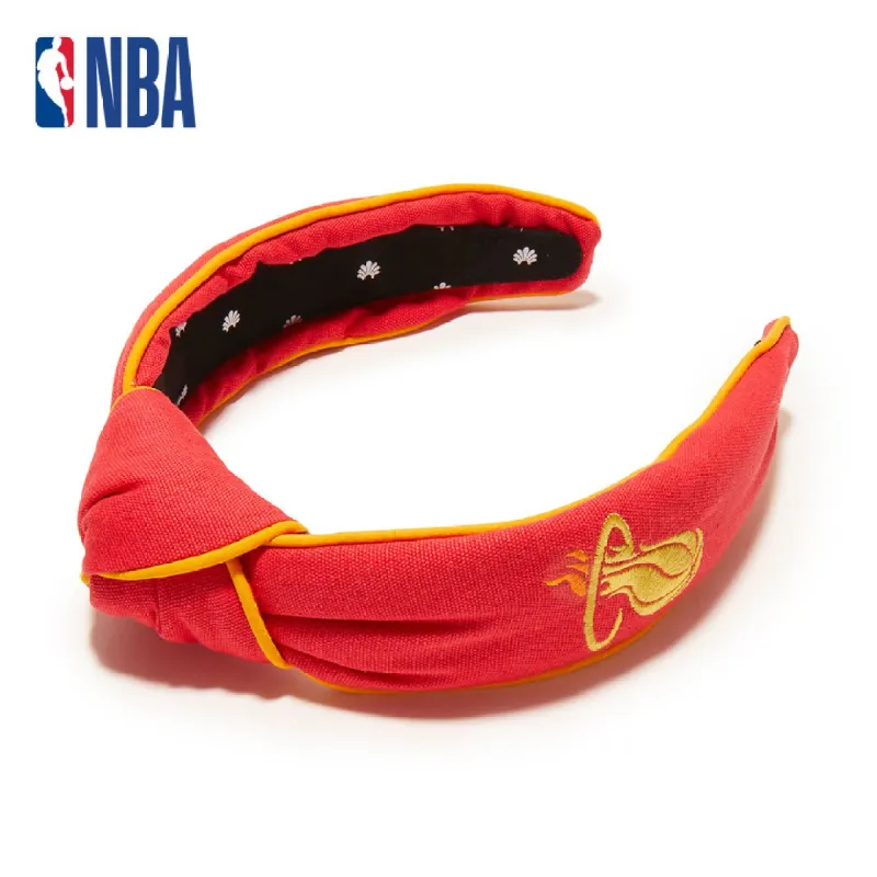MIAMI HEAT LELE SADOUGHI / NBA RED EMBROIDERED KNOTTED HEADBAND sold by Lele Sadoughi