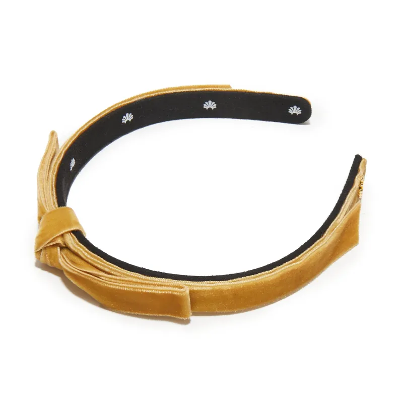 KHAKI BARDOT SLIM RIBBON HEADBAND sold by Lele Sadoughi