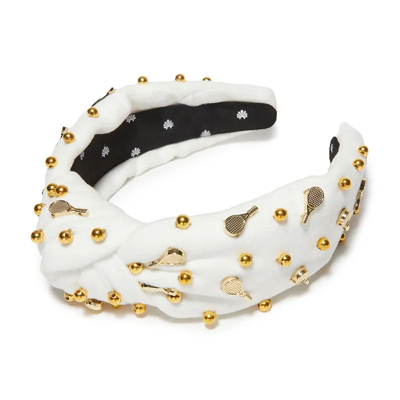 WHITE TENNIS KNOTTED HEADBAND sold by Lele Sadoughi
