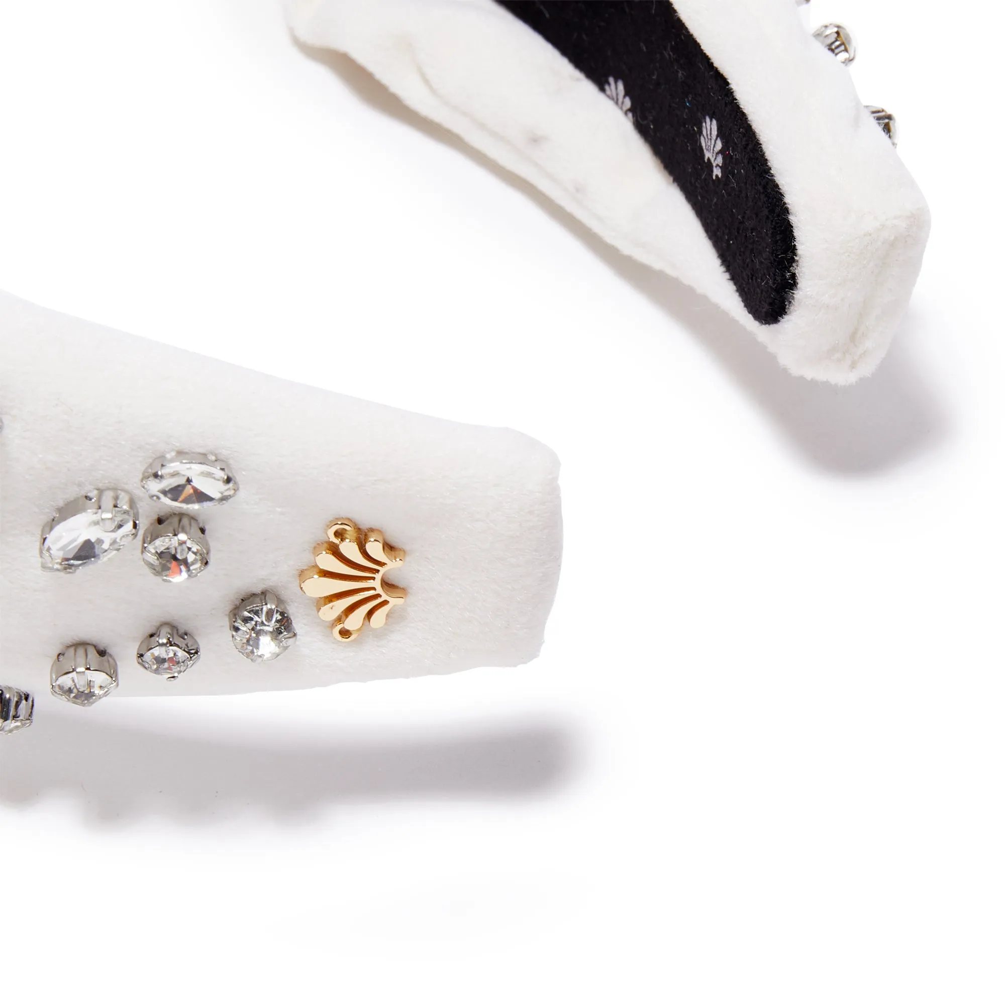 DIAMOND MIXED CRYSTAL VELVET KNOTTED HEADBAND sold by Lele Sadoughi product image thumbnail 3