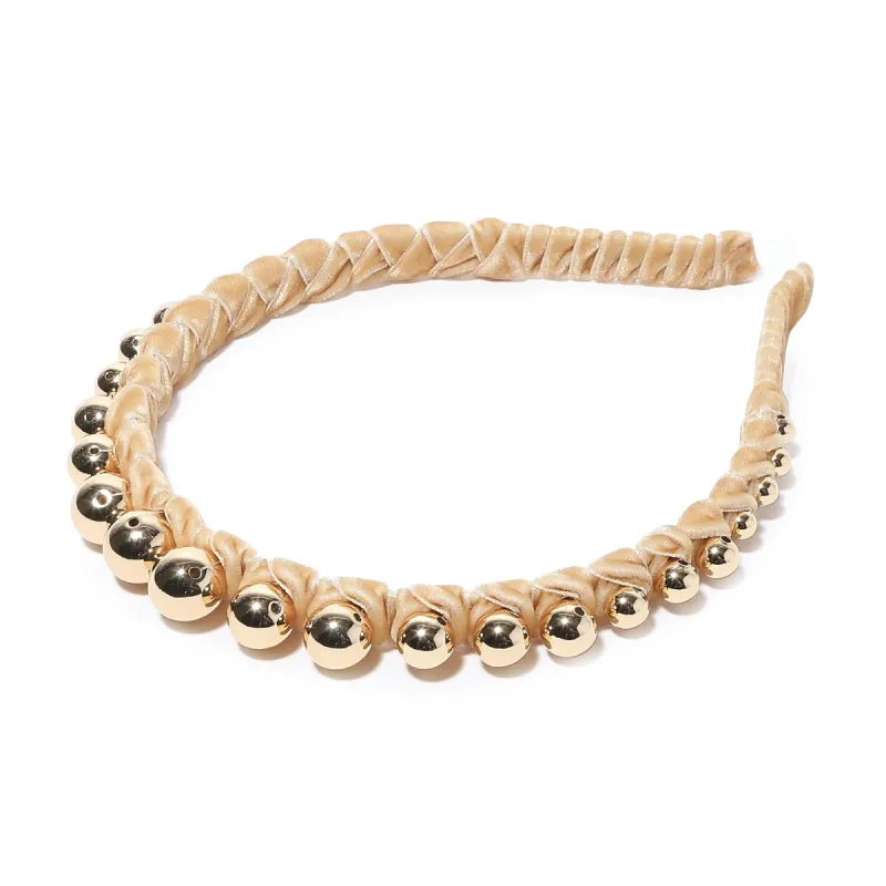 GOLD GRADUATED BEAD HEADBAND sold by Lele Sadoughi