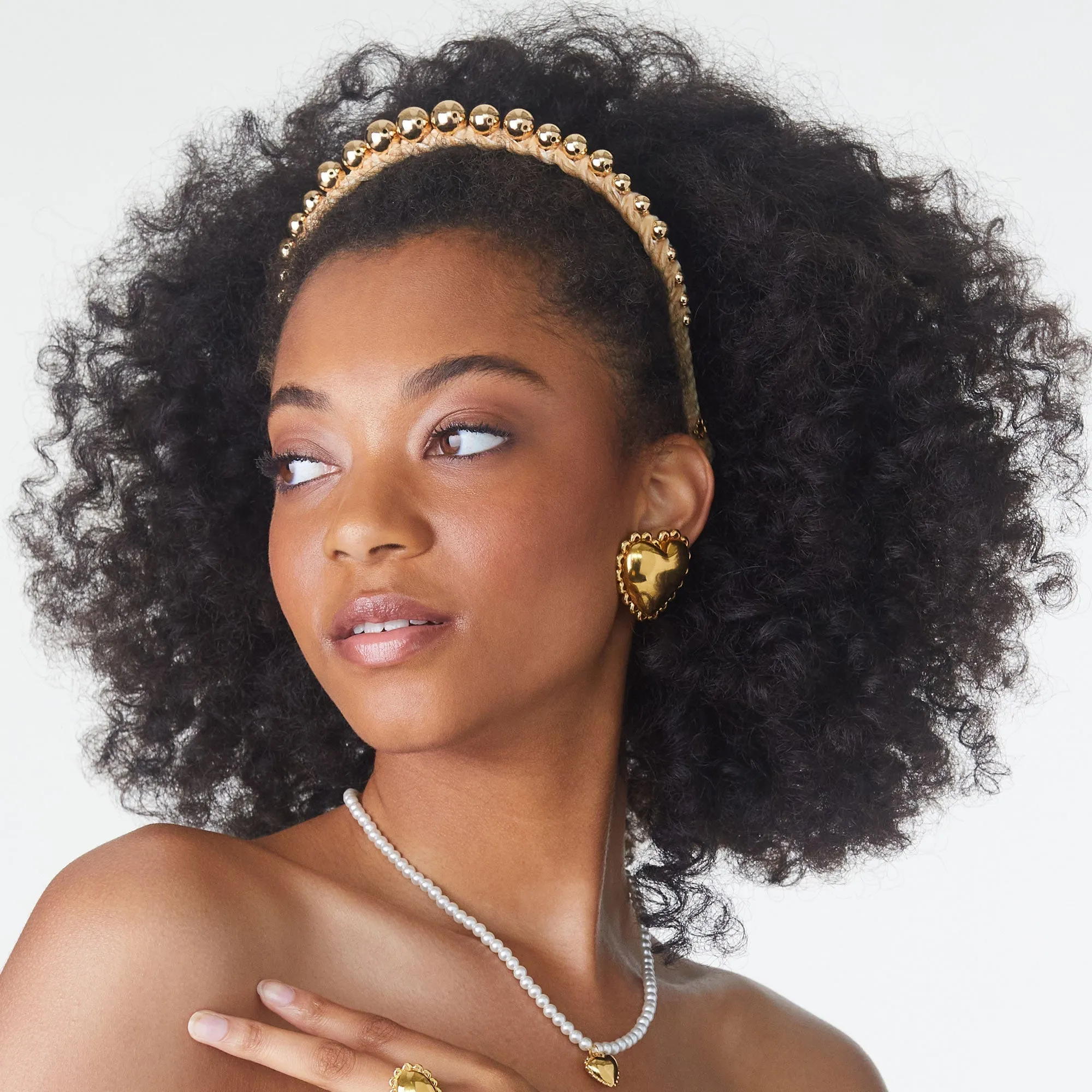 GOLD GRADUATED BEAD HEADBAND sold by Lele Sadoughi product image thumbnail 2