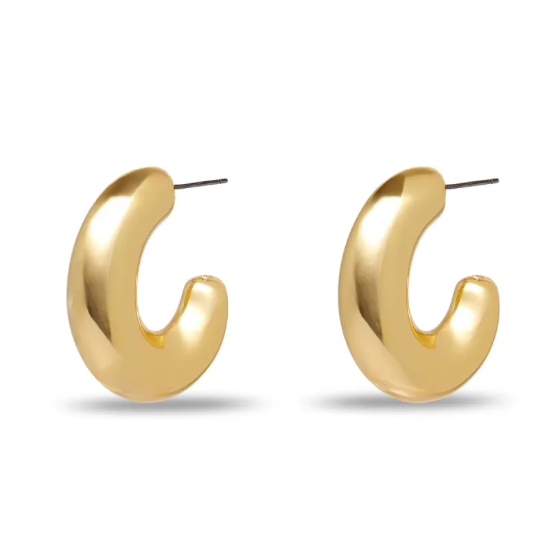 GOLD CHUNKY HOOP EARRINGS sold by Lele Sadoughi
