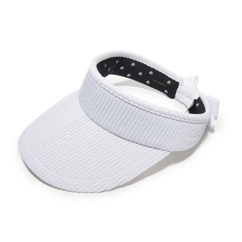 CHALK SWIMMER BOW TIE VISOR sold by Lele Sadoughi