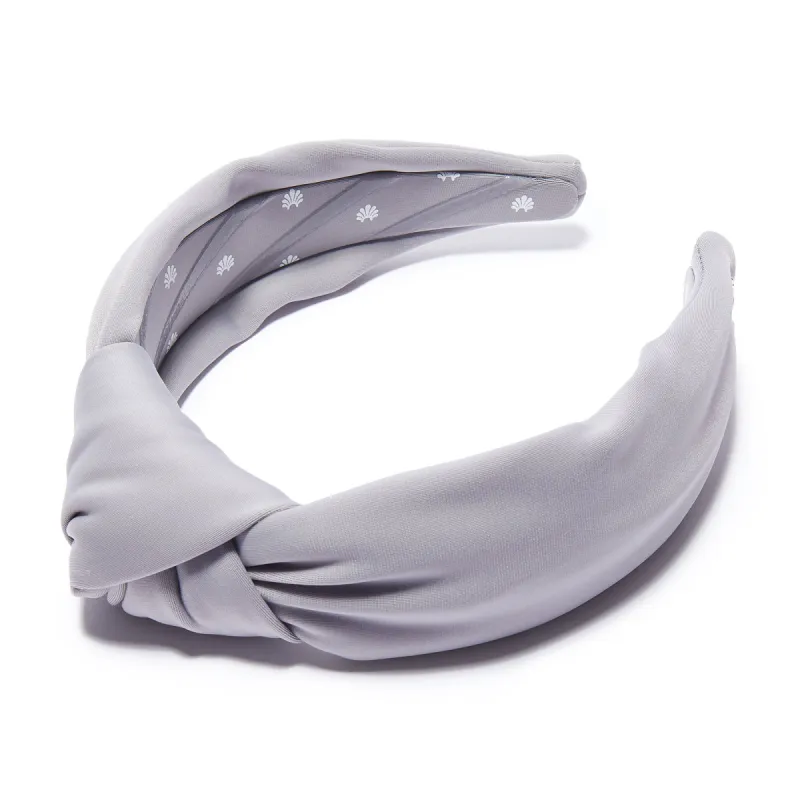 GRAY NEOPRENE KNOTTED HEADBAND sold by Lele Sadoughi