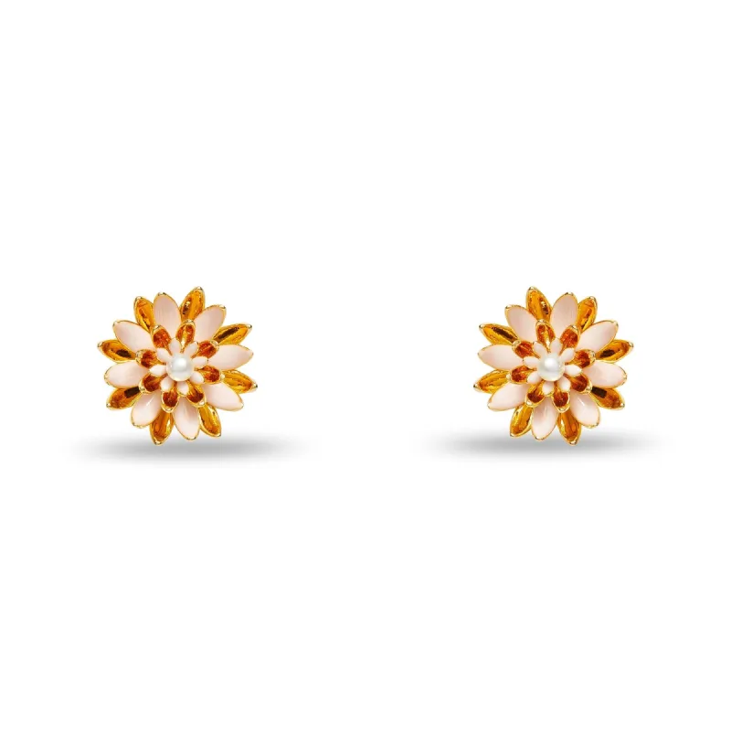 GOLD THE MET X LELE MONET LILYPAD BUTTON EARRINGS sold by Lele Sadoughi