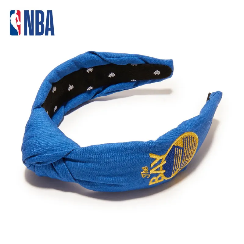 GOLDEN STATE WARRIORS LELE SADOUGHI / NBA BLUE EMBROIDERED KNOTTED HEADBAND sold by Lele Sadoughi