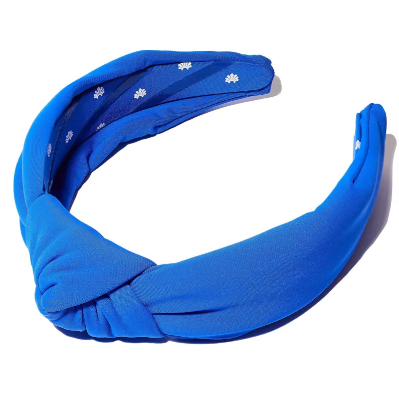 ROYAL BLUE NEOPRENE KNOTTED HEADBAND sold by Lele Sadoughi