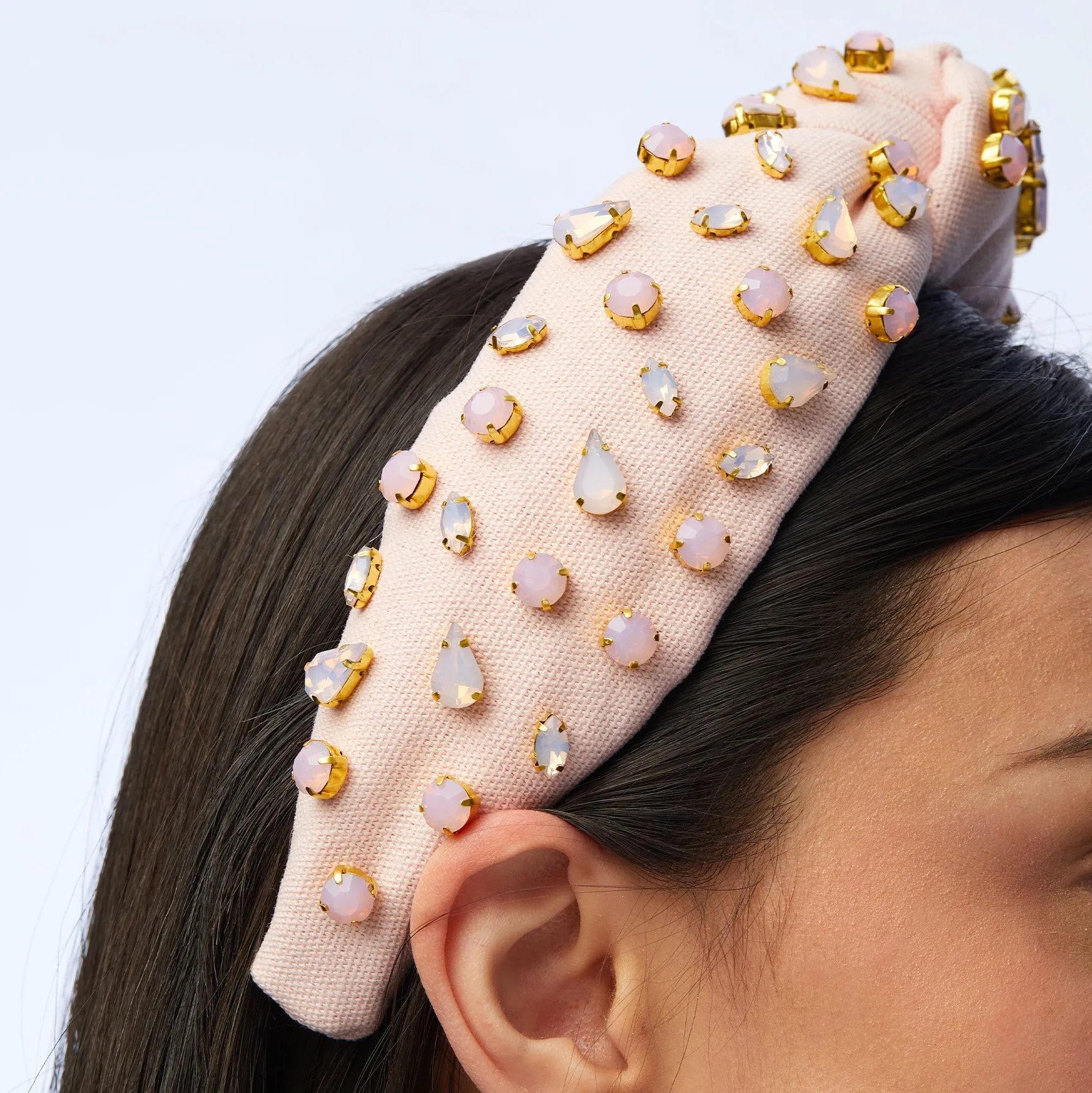 ROSEWATER MIXED CRYSTAL WOVEN KNOTTED HEADBAND sold by Lele Sadoughi product image thumbnail 4