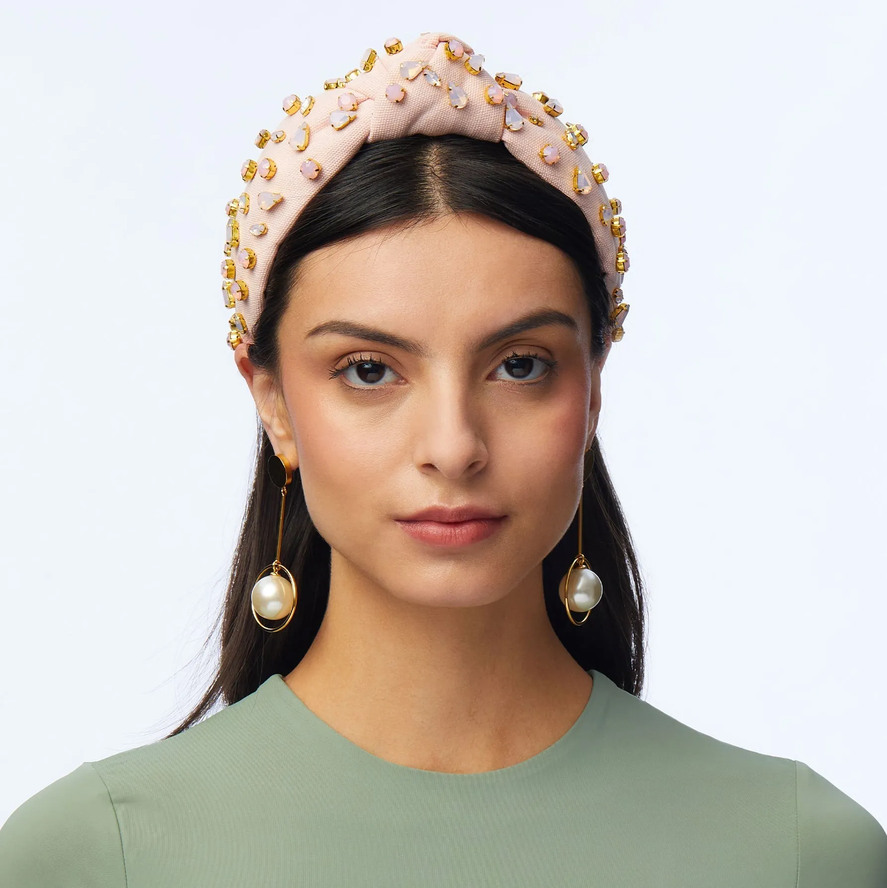 ROSEWATER MIXED CRYSTAL WOVEN KNOTTED HEADBAND sold by Lele Sadoughi product image thumbnail 2