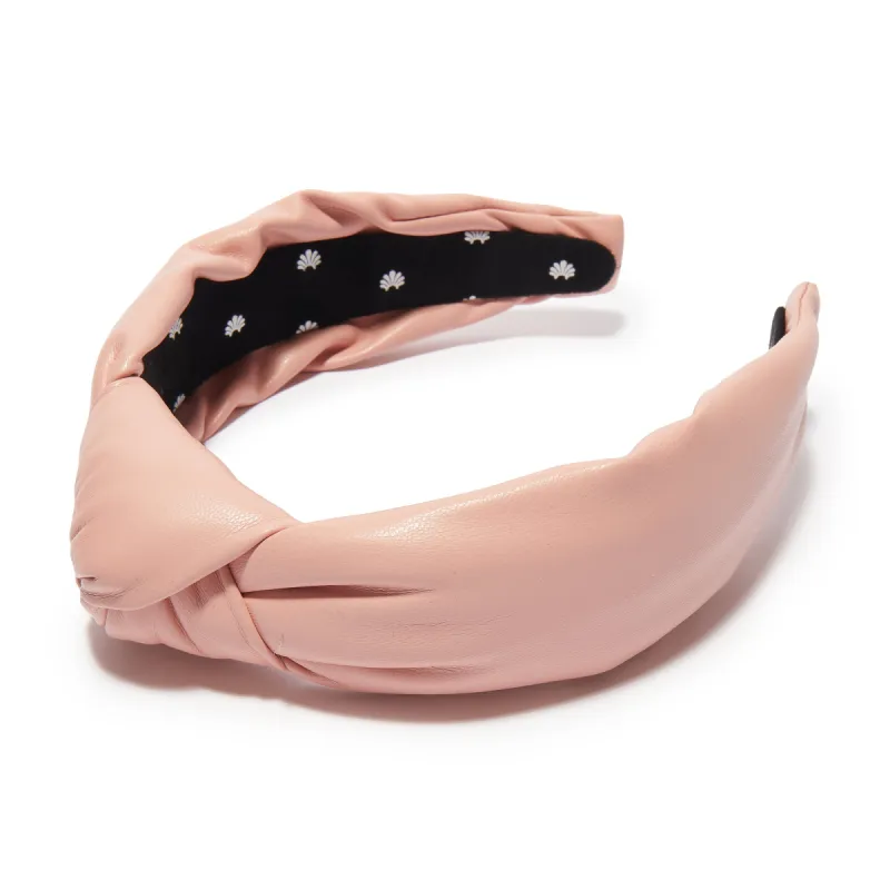ROSE CLAY FAUX LEATHER KNOTTED HEADBAND sold by Lele Sadoughi