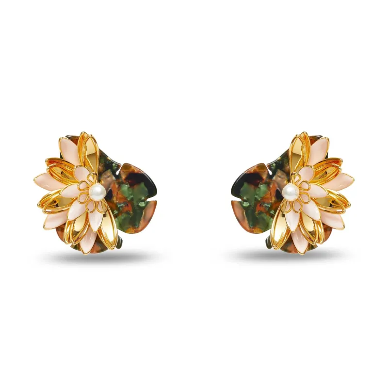 GOLD THE MET X LELE MONET LILYPAD EARRINGS sold by Lele Sadoughi