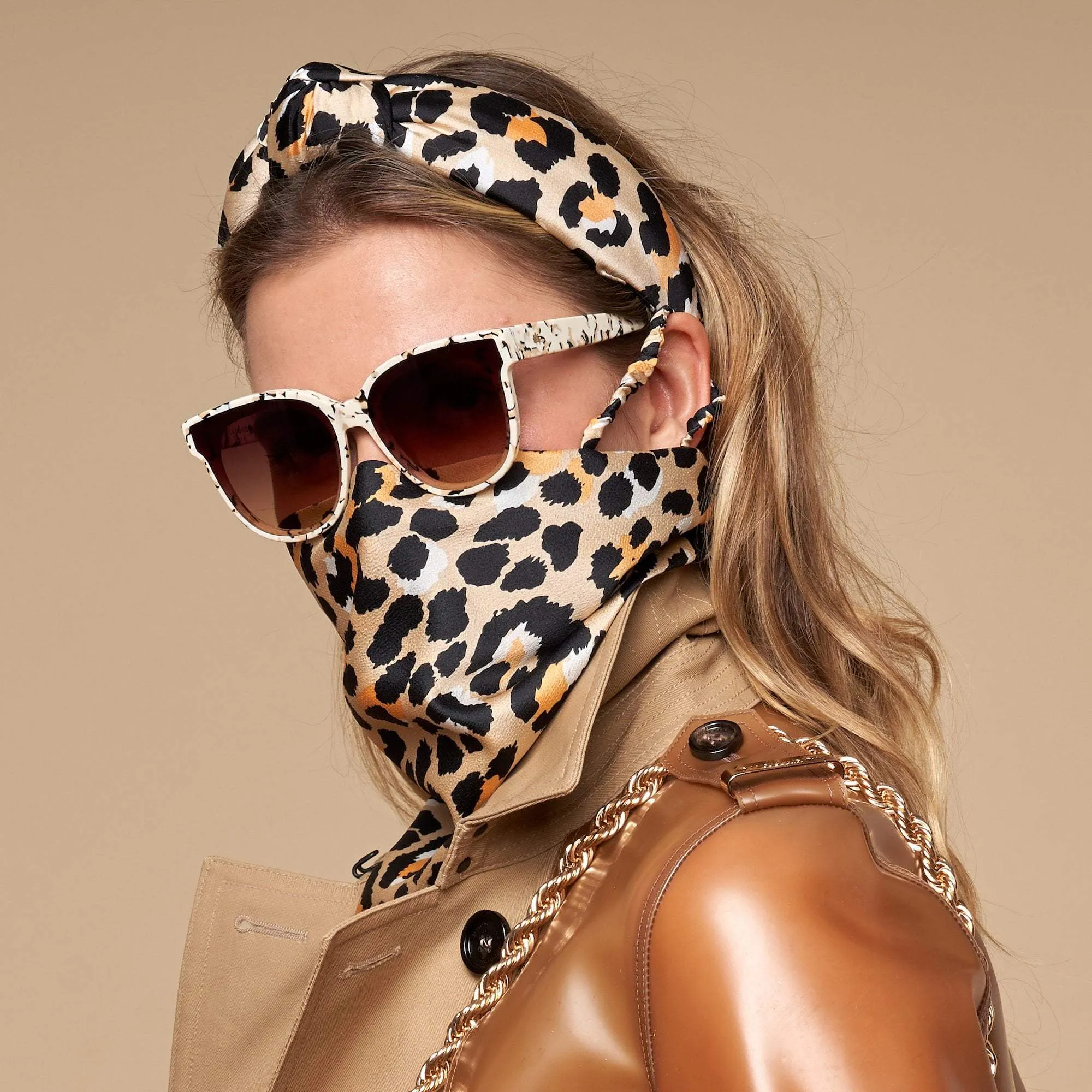 SILK LEOPARD PRINT HEADBAND sold by Lele Sadoughi product image thumbnail 4