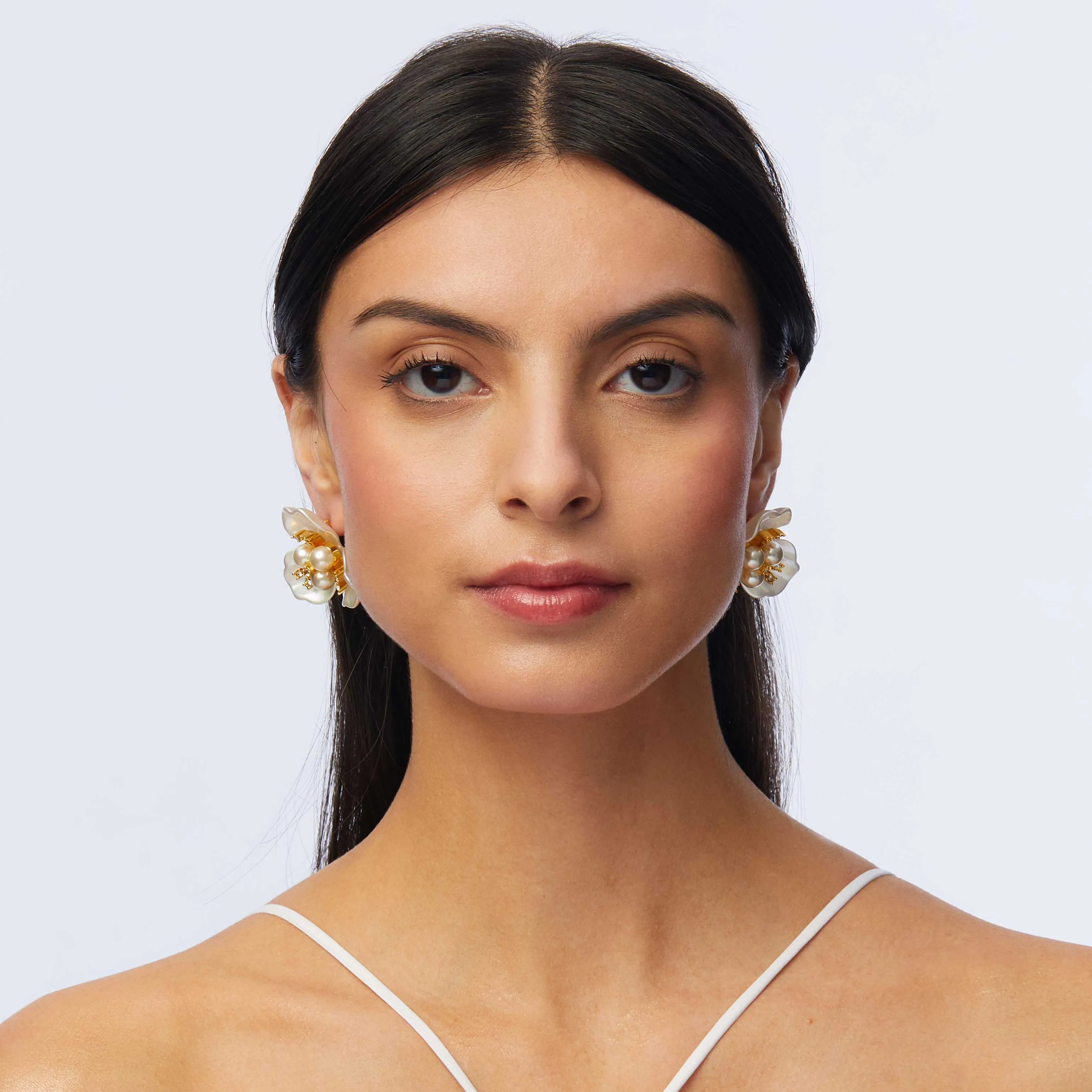 PEARL BLOSSOM BUTTON EARRINGS sold by Lele Sadoughi product image thumbnail 3