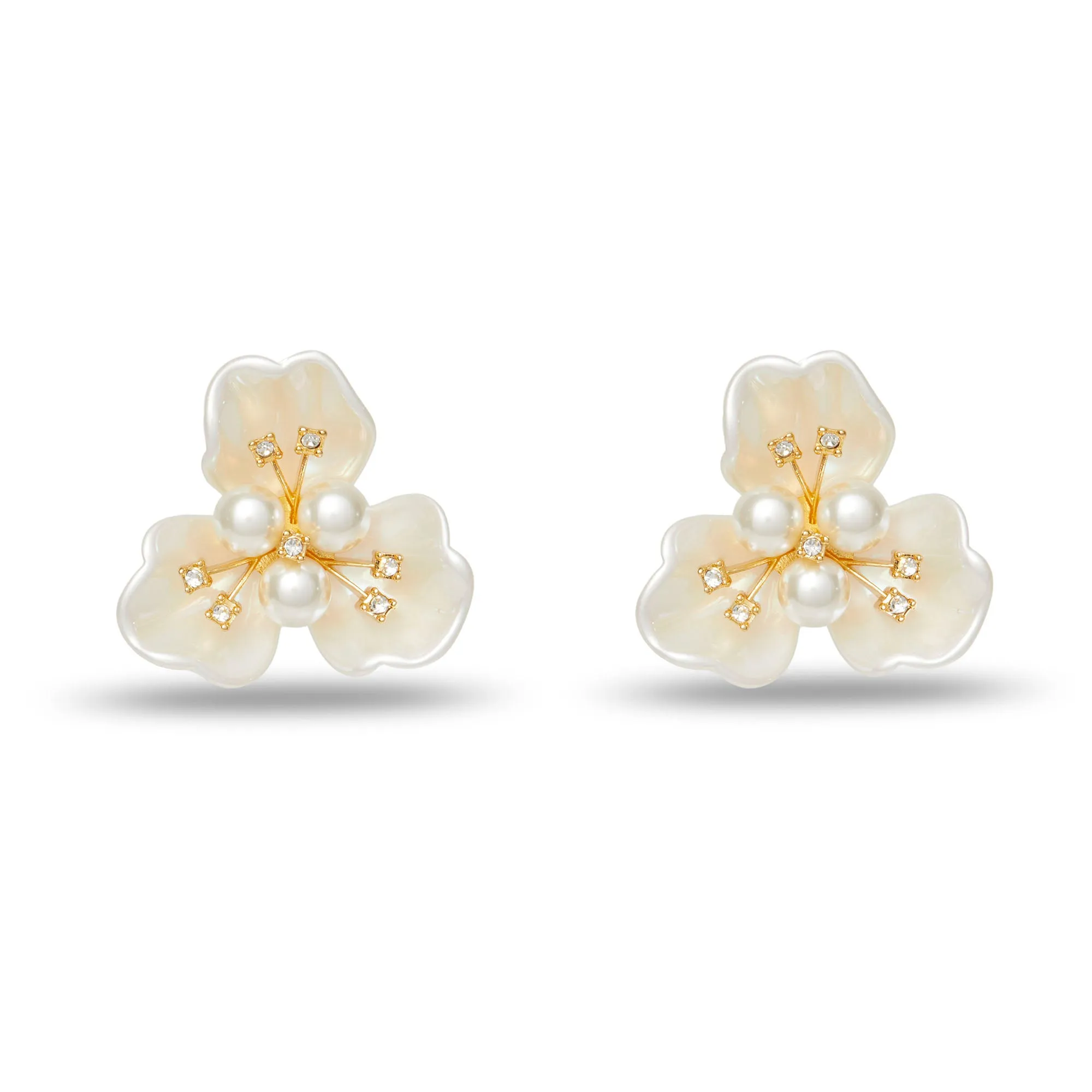 PEARL BLOSSOM BUTTON EARRINGS sold by Lele Sadoughi
