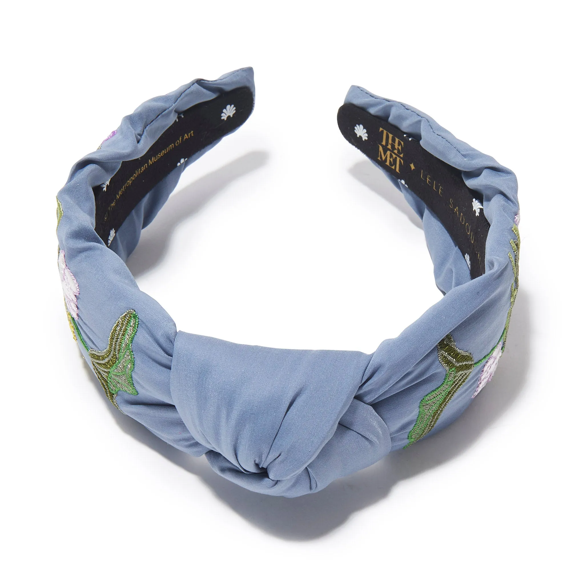 PASTEL GARDEN THE MET X LELE MONET EMBROIDERED KNOTTED HEADBAND sold by Lele Sadoughi product image thumbnail 4