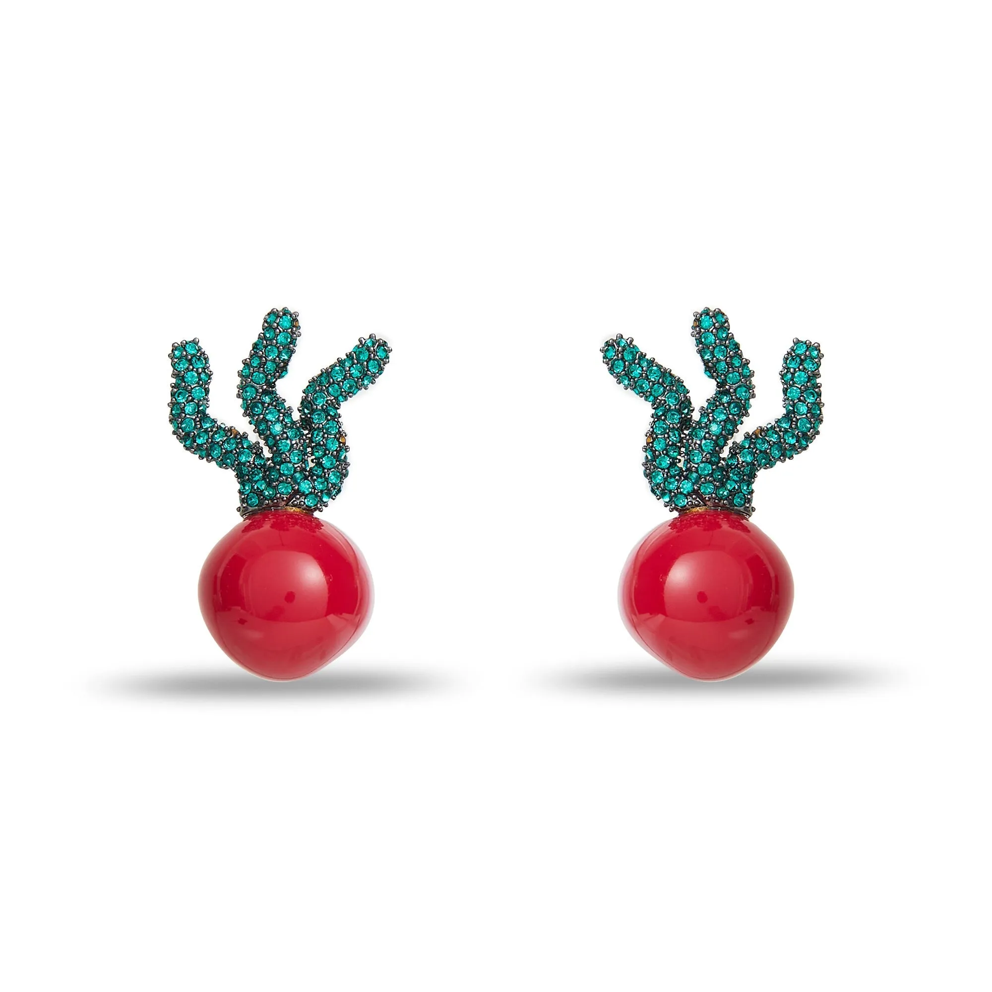 LADYBUG RED RADISH BUTTON EARRINGS sold by Lele Sadoughi