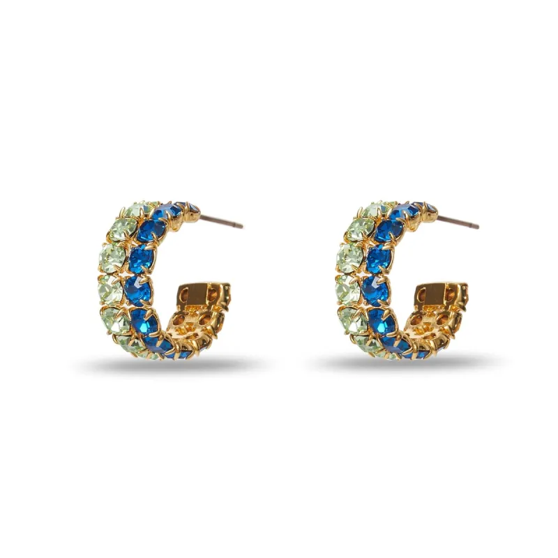 OCEAN COVE CANDY CRYSTAL HUGGIE HOOP EARRINGS sold by Lele Sadoughi