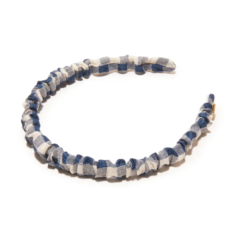 NAVY JESSIE GINGHAM HEADBAND sold by Lele Sadoughi
