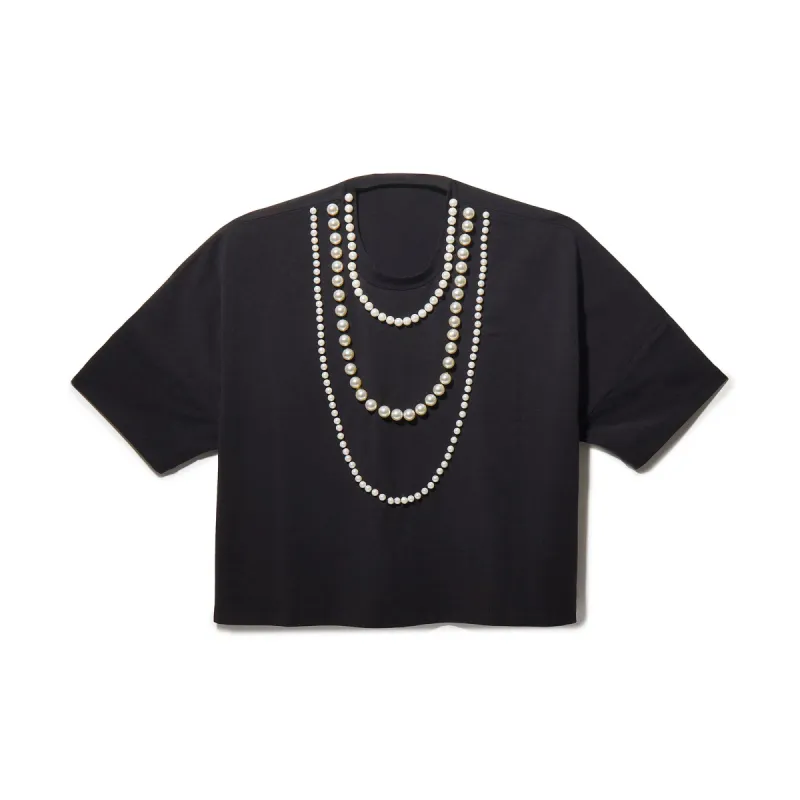 JET SHORT-SLEEVE PEARL EMBELLISHED TEE sold by Lele Sadoughi