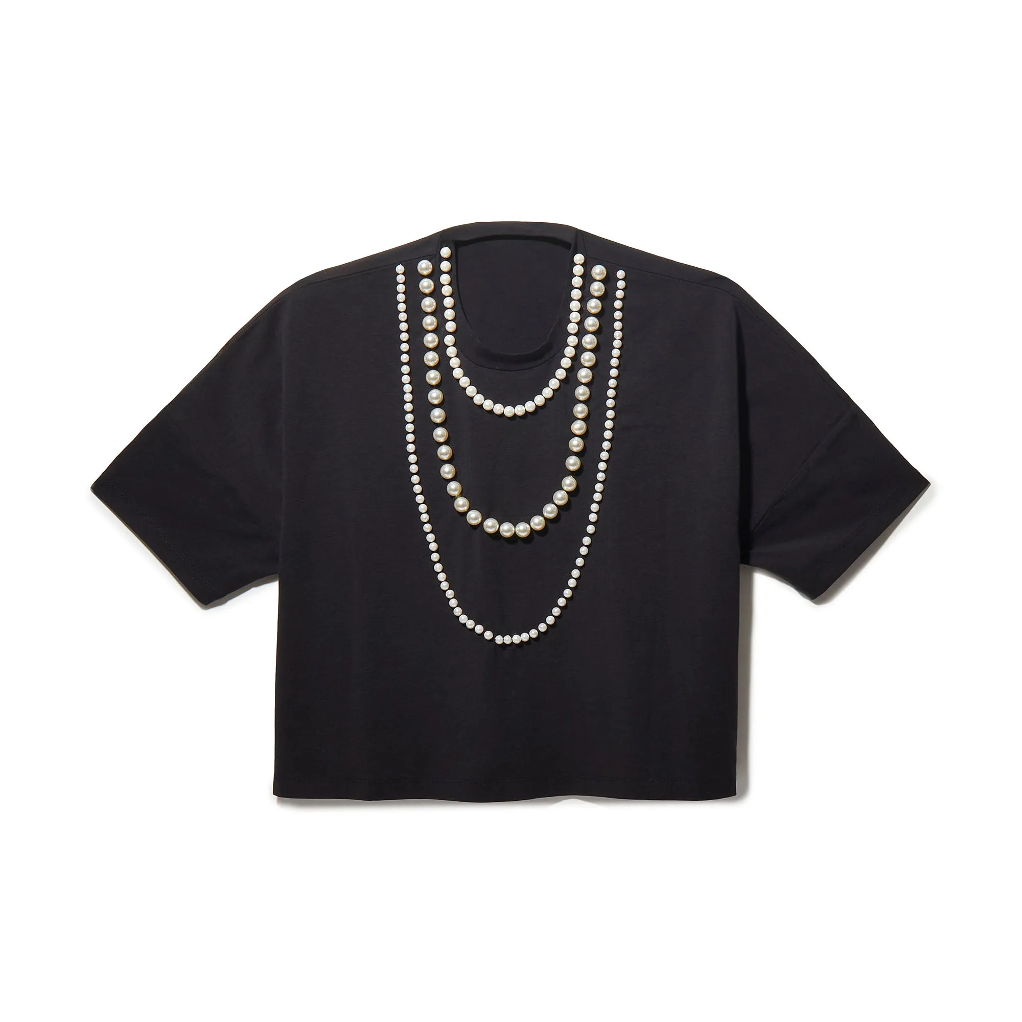 JET SHORT-SLEEVE PEARL EMBELLISHED TEE sold by Lele Sadoughi