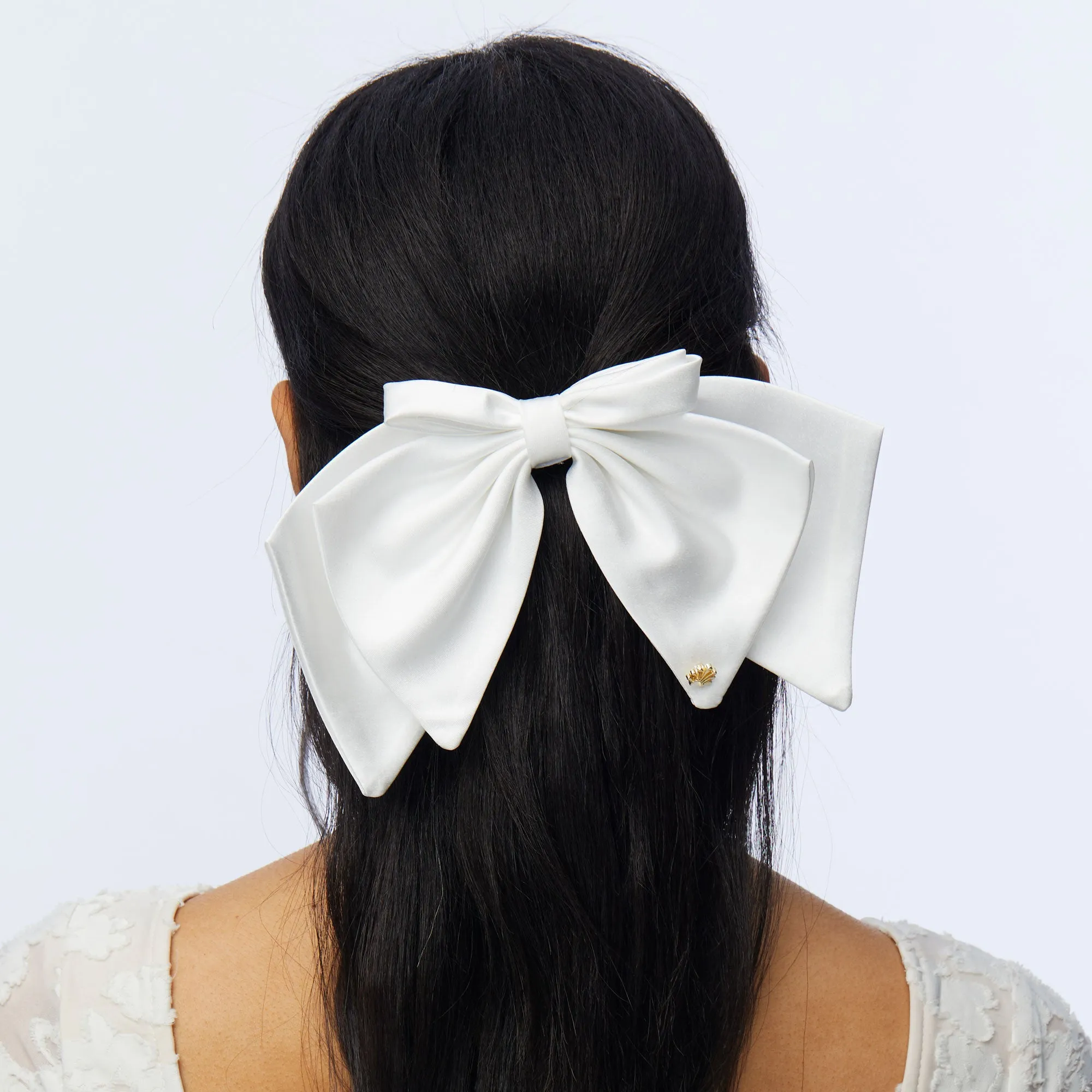 PORCELIN ELIZABETH SILK BOW BARRETTE sold by Lele Sadoughi product image thumbnail 2