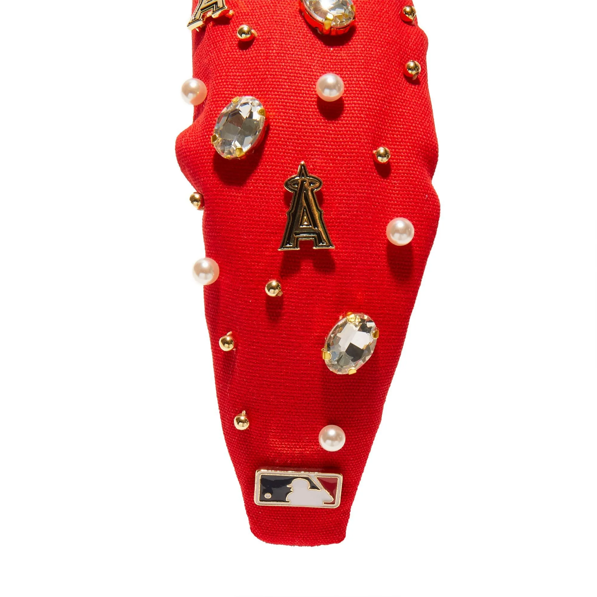 LOS ANGELES ANGELS LELE SADOUGHI / MLB RED EMBELLISHED KNOTTED HEADBAND sold by Lele Sadoughi product image thumbnail 3