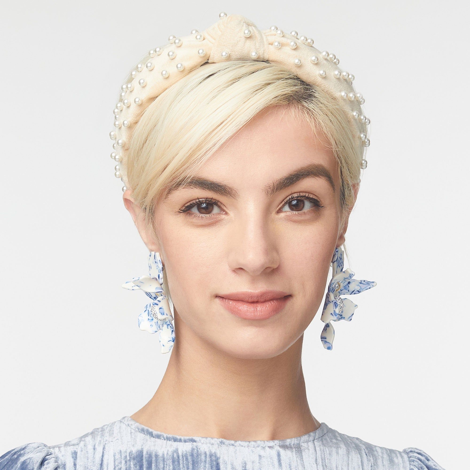DELFT CRYSTAL LILY EARRINGS sold by Lele Sadoughi product image thumbnail 3