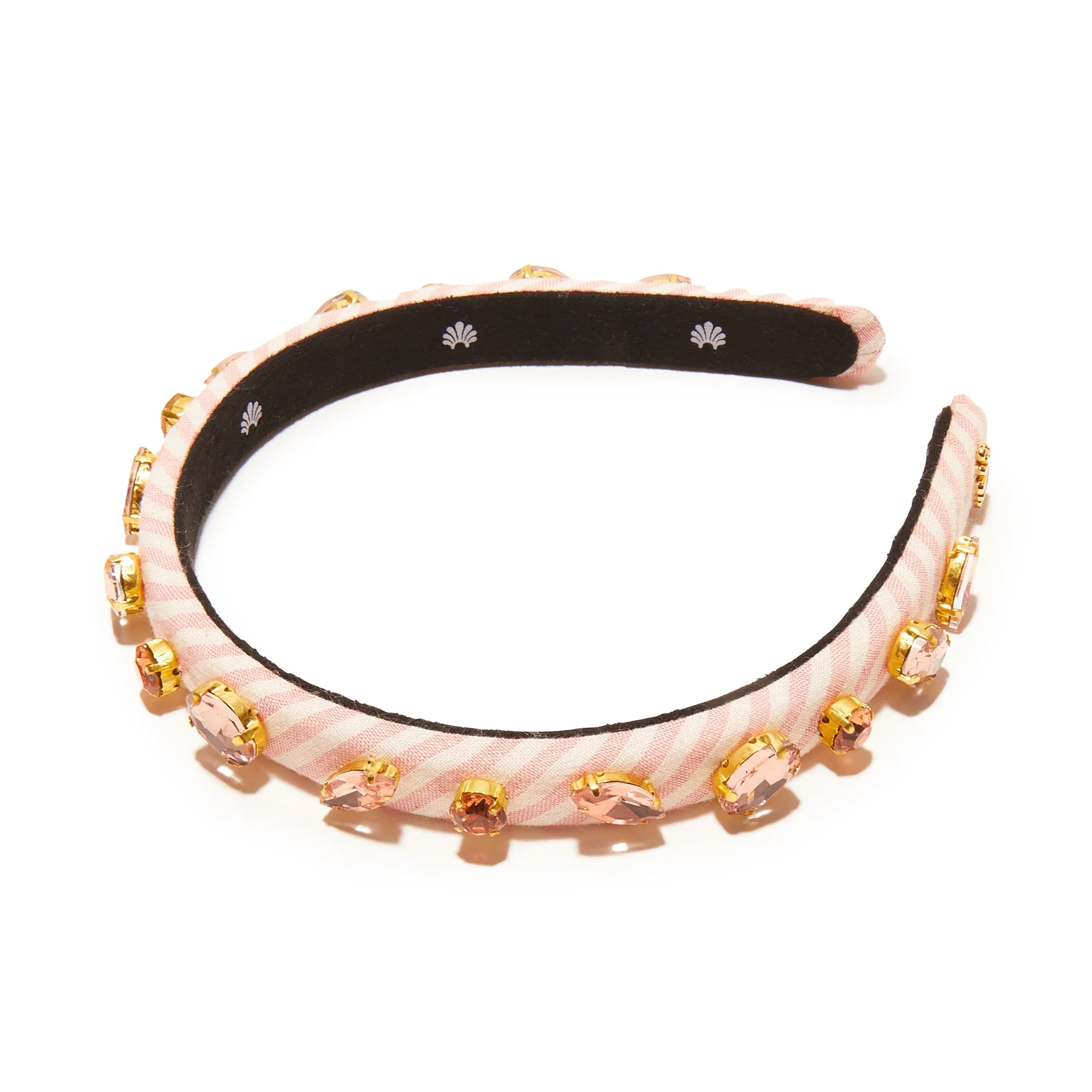 BALLET SLIPPER PINK EMBELLISHED SEERSUCKER GIGI HEADBAND sold by Lele Sadoughi