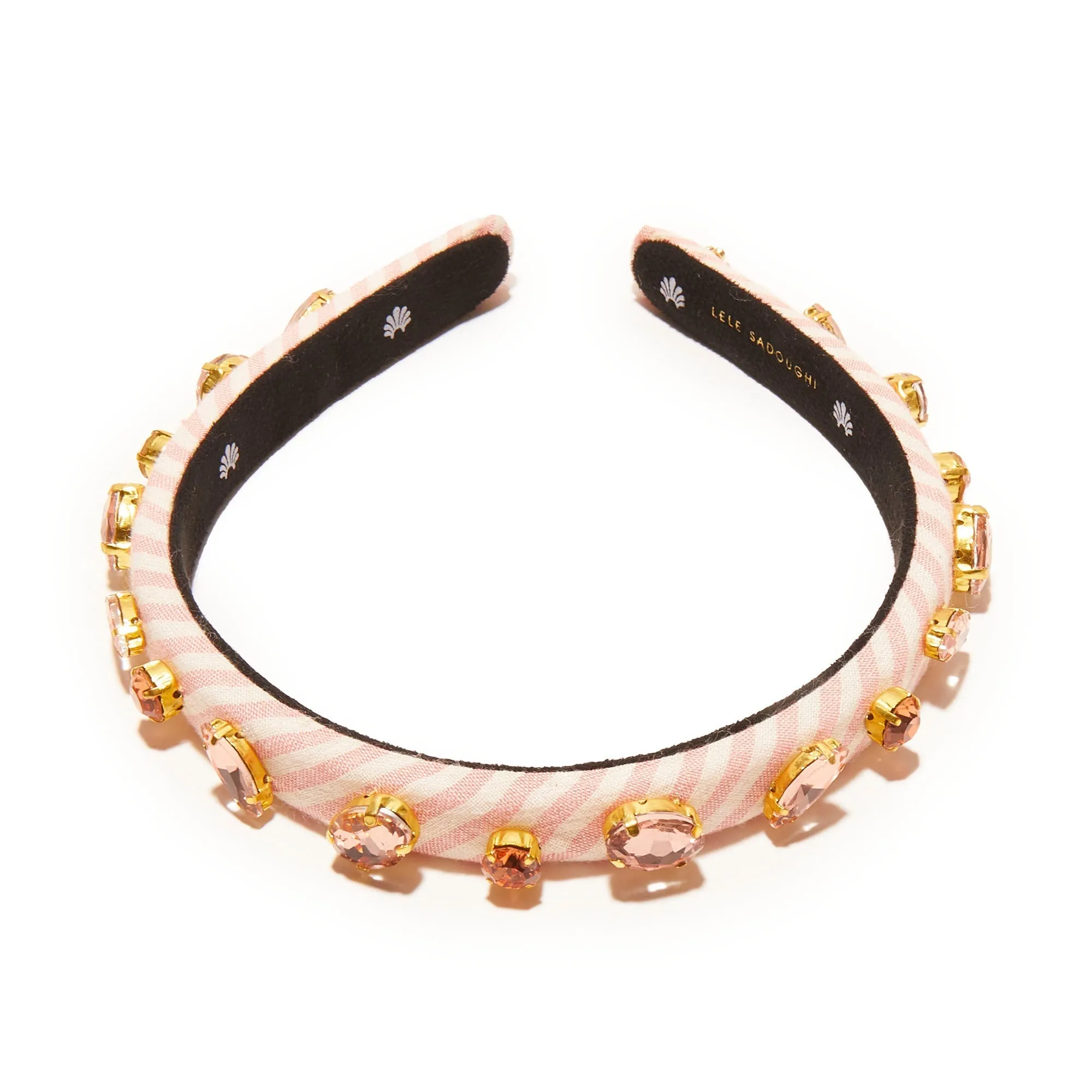 BALLET SLIPPER PINK EMBELLISHED SEERSUCKER GIGI HEADBAND sold by Lele Sadoughi product image thumbnail 3