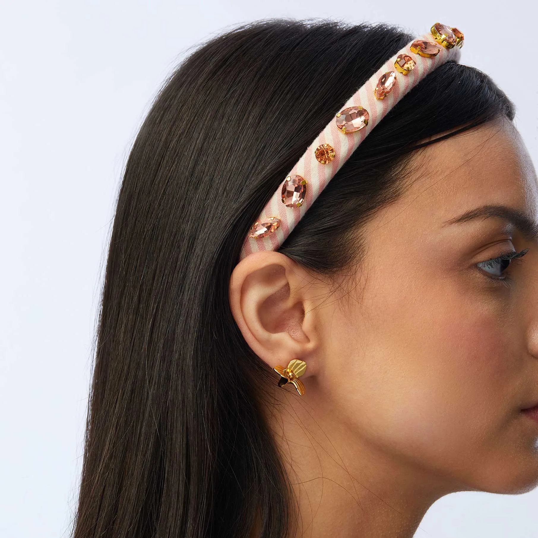 BALLET SLIPPER PINK EMBELLISHED SEERSUCKER GIGI HEADBAND sold by Lele Sadoughi product image thumbnail 4