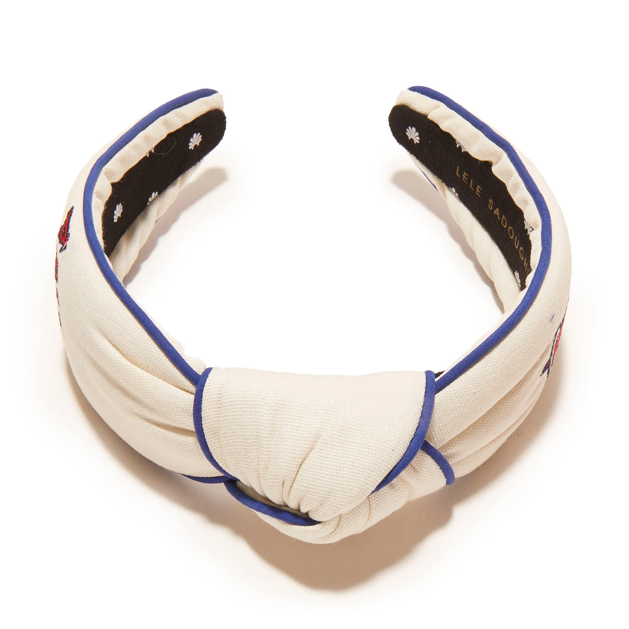 LOS ANGELES ANGELS LELE SADOUGHI / MLB IVORY EMBROIDERED KNOTTED HEADBAND sold by Lele Sadoughi product image thumbnail 5