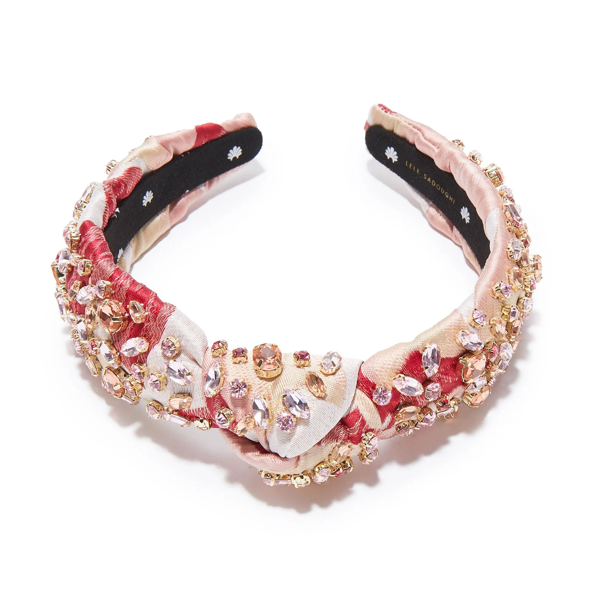 ROSE FLORAL SLIM KNOTTED EMBELLISHED HEADBAND sold by Lele Sadoughi product image thumbnail 3